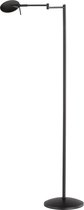 LED Vloerlamp - Trinon Kazin - 8W - Warm Wit 3000K - Dimbaar - Rond - Mat Zwart - Aluminium