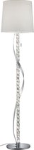 LED Vloerlamp - Trinon Canon - 15W - Warm Wit 3000K - E27 Fitting - Rond - Mat Chroom - Aluminium