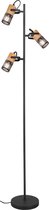 LED Vloerlamp - Trinon Yosh - E14 Fitting - Rond - Mat Zwart - Aluminium