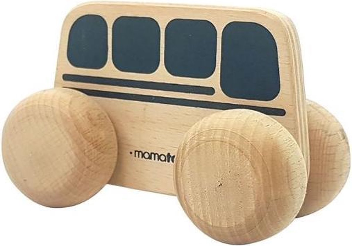 Mamatoyz Bus Junior 15 X 8 Cm Hout Naturel/zwart