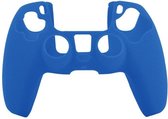 Leer-Look Silicone Hoes / Skin voor Playstation 5 - PS5 Controller Blauw