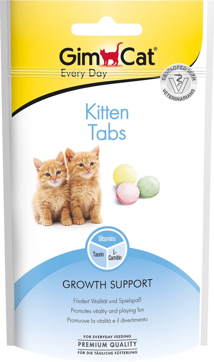 GimCat Kitten Tabs - Aanvullend kattenvoer / kattensnack voor kittens met  vitaminen... | bol.com