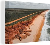 Canvas Schilderij De kustlijn van Australië - 80x60 cm - Wanddecoratie