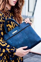 Captain Cork Gia kurken schoudertas - Marineblauw - Vegan handtas - 38x28x7 cm - ruim middenvak - extra zijvak met rits - handig geheim telefoonzakje - 100% natuurlijk kurk - duurzaam - biolo