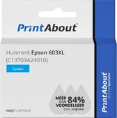 PrintAbout huismerk Inktcartridge 603XL (C13T03A24010) Cyaan Hoge capaciteit geschikt voor Epson