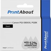 PrintAbout huismerk Inktcartridge PGI-580XXL PGBK Zwart Extra hoge capaciteit geschikt voor Canon