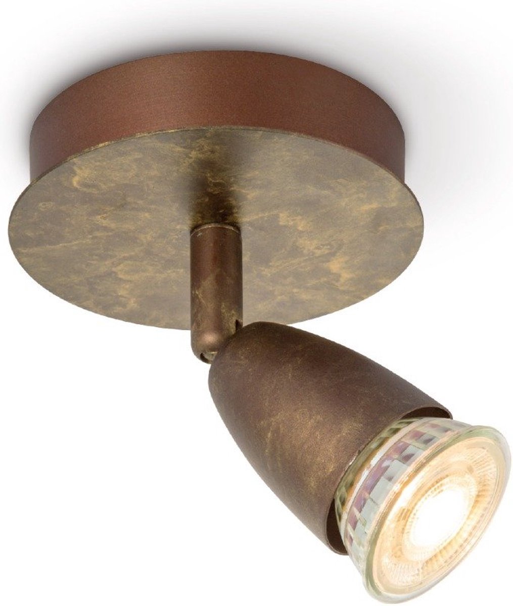 Home Sweet Home - Klassieke LED Wandspot Curl - Brons - 11.5/11.5/13.5cm - wandlamp - Dimb