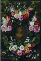 Schilderij Festoon Of Flowers, 80 x 120 cm excl frame