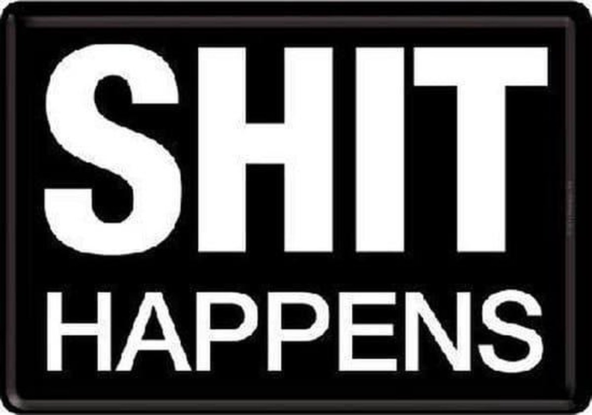 SHIT Happens Metalen Postcard 10 x 14 cm.