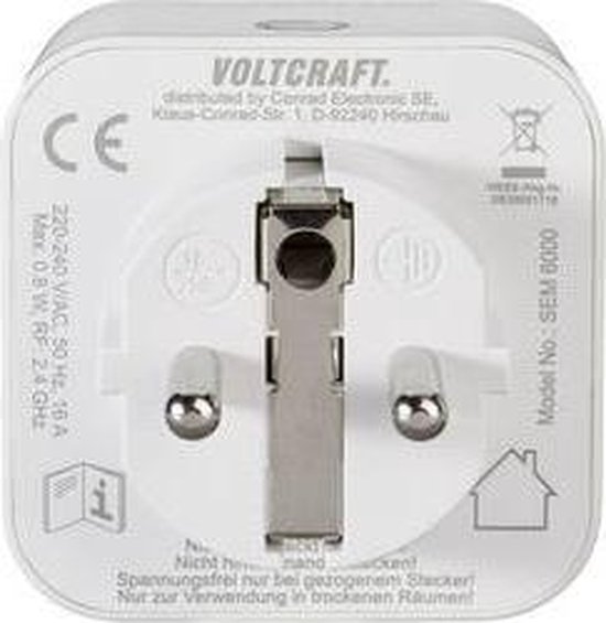 VOLTCRAFT SEM6000 Energiekostenmeter Bluetooth-interface, Gegevensexport, Datalogger, TRMS, Instelbaar stroomtarief, Me