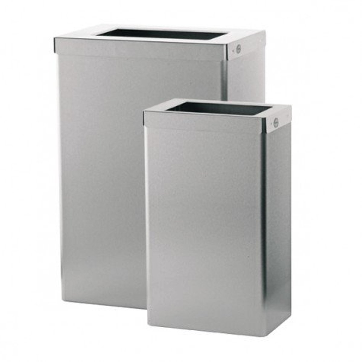 SanTRAL® Classic EBU 50 E Steel Touch (ST), afvalbak, 50 liter, gepolijst roestvrij staal, met anti-vingerafdrukcoating, afvalbak met open bovenzijde en uitneembaar inwerpframe, met zakhouder, vrijstaand en voor wandmontage