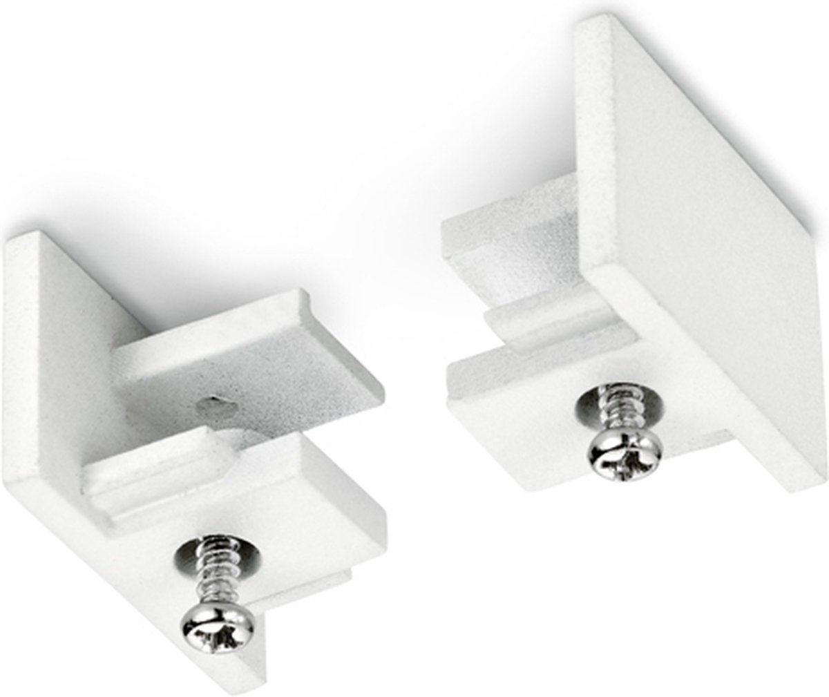 Spanningsrail Eindkap - 2 Stuks - DUOLINE - 2 Fase - Mat Wit