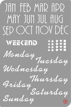 Pronty Bullet Journal Stencil  Calender 470.851.001 12x18 centimeter