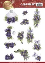 Bouquets in Purple Merry and Bright Christmas 3D-Uitdrukvel Push-Out Precious Marieke
