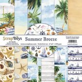 ScrapBoys Summer Breeze paperpad 24 vl+cut out elements-DZ SUBR-09 190gr 15,2 x 15,2cm