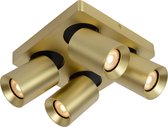 Lucide NIGEL - Plafondspot - LED Dim to warm - GU10 - 4x5W 2200K/3000K - Mat Goud / Messing