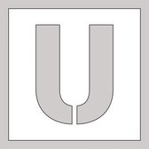 Spuitsjabloon letter U - dibond 200 x 200 mm