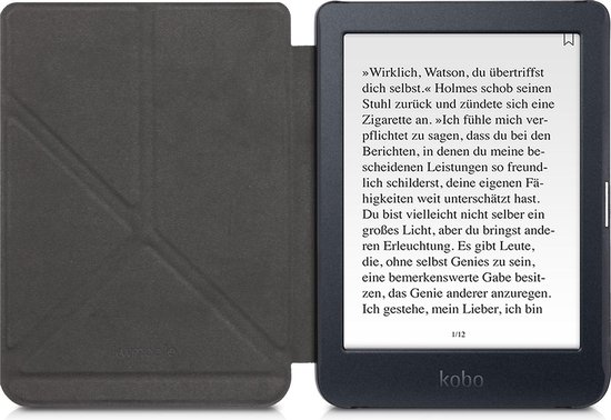 kwmobile e-reader hoesje geschikt voor Kobo Nia hoes - Ereader flip case met standaard - E reader cover van kunstleer - In taupe / wit / donkergrijs van Merkloos — afbeelding 5