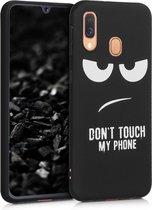 kwmobile telefoonhoesje compatibel met Samsung Galaxy A40 - Hoesje voor smartphone in wit / zwart - Don't Touch My Phone design