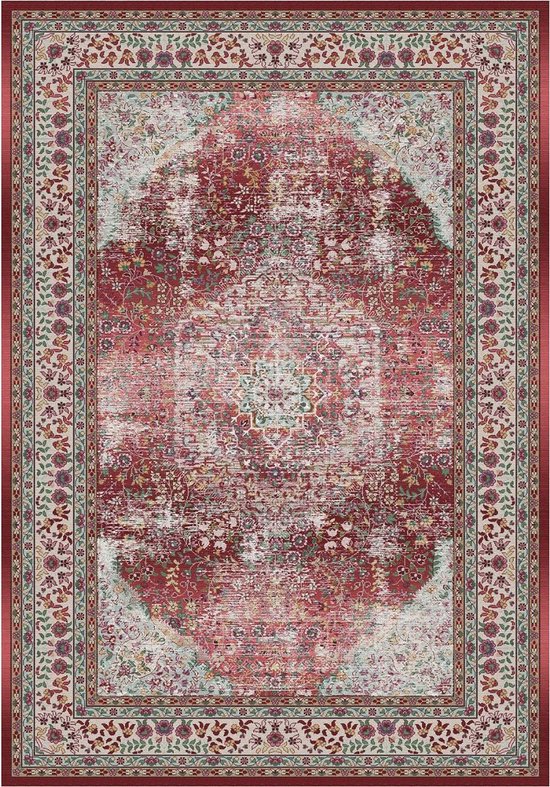 bol.com | Vloerkleed vintage 200x300cm donkerrood perzisch oosters tapijt