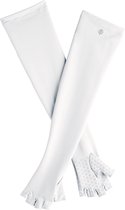 Coolibar - UV vingerloze handschoenen met lange mouw voor volwassenen - Perpetua - Wit - maat XL (22-23,5cm)