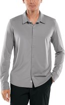 Coolibar - UV-werend Overhemd voor heren - Vita Button Down - Grijs - maat L