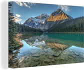 Canvas Schilderij Landschap van het Nationaal park Jasper in Noord-Amerika - 120x80 cm - Wanddecoratie