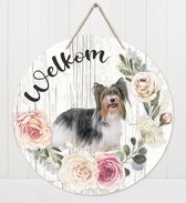 Bienvenue - Biewer Yorkshire Terrier | Décoration murale - Plate Dog