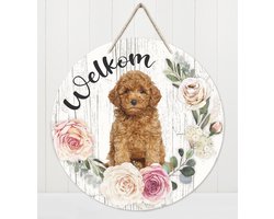 Welkom - Poedel | Muurdecoratie - Bordje Hond