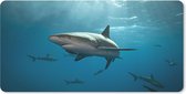 Muismat Haaien - Groep haaien muismat rubber - 60x30 cm - Muismat met foto