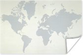 Wereldkaart met grijstinten Poster | Wereldkaart Poster 120x80 cm