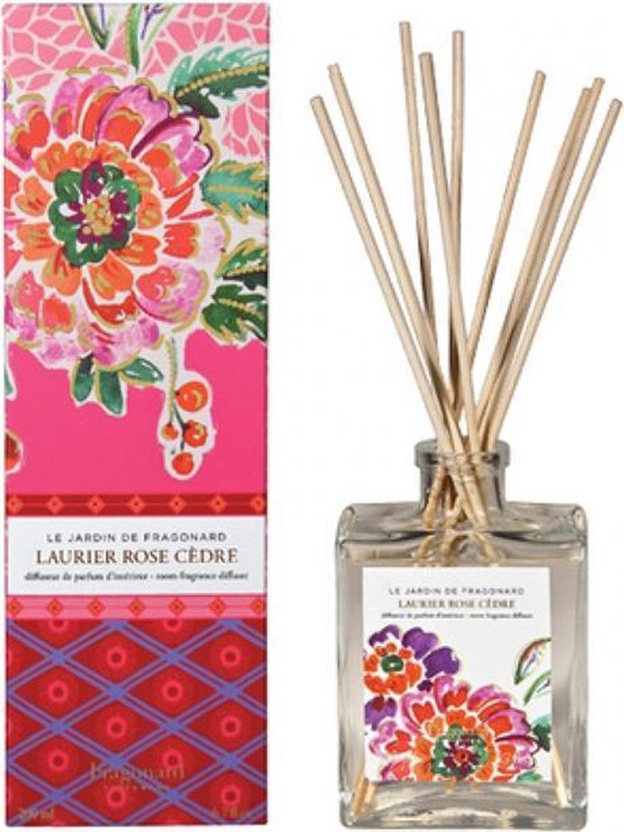 Fragonard Geurstokjes Home Fragrance Laurier Rose Cèdre Room Diffuser & 10 Sticks