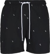 Urban Classics Zwemshorts -S- Embroidery Palmtree Zwart