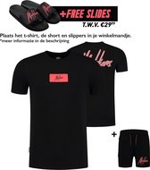 Malelions Jerra T-Shirt - Black/Neon Red
