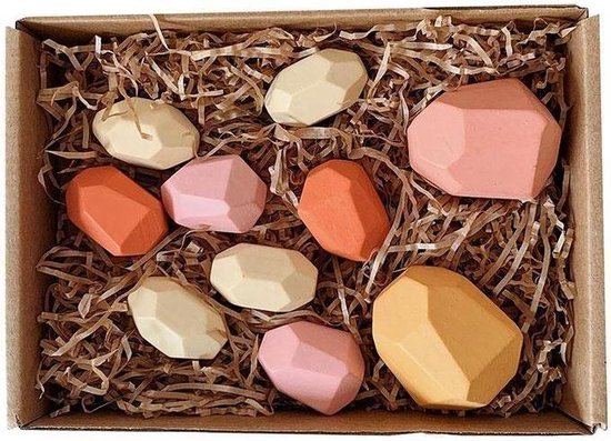 Dioche jeu d'empilage en bois Bloc de construction en pierre de couleur en bois jeu d'empilage Dioche jeu d'empilage en bois Bloc de construction en pierre de couleur en bois jeu d'empilage