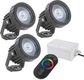 Auga LED schijnwerperset LS 4 RGB met transformator en controller