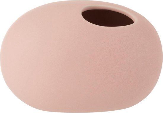 J-Line vaas Ovaal - keramiek - roze - small - 11.00 cm hoog
