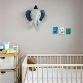 3D dierenkoppen kinderkamer decoratie - olifant, hert, eenhoorn, konijn hoofd muur opknoping decor voor kinderkamer, kinderkamer decoratie [herten met hoed]