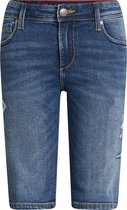 WE Fashion Jongens slim fit denimshort met destroyed details