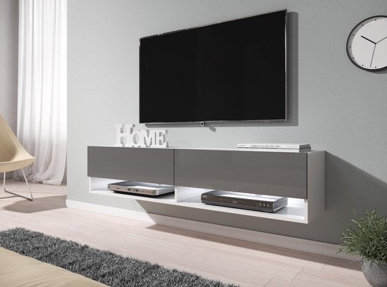 Makkelijk te begrijpen Storen Geweldig TV-Meubel Asino LED - Grijs - Wit - 140 cm | bol.com
