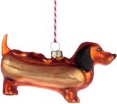 Glazen hond kersthanger decoratie