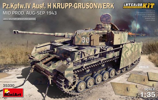 MiniArt Modelbouwpakket Militaire voertuigen - 35330 Pz.Kpfw.IV Ausf. H Krupp-Grusonwerk 1943 Plastic - 1:35 -
