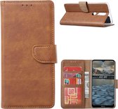 Nokia 2.4 Hoesje - Nokia 2.4 Portemonnee BookCase cover met Pasjeshouder - Bruin