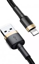 Baseus USB-A to Lightning - Oplaadkabel iphone - Oplaadkabel - Telefoon - iPad - USB A naar Lightning kabel - USB A Adapter - USB A oplader - Lightning USB A kabel - Oplader iphone Goud, Zwart CALKLF-RV1