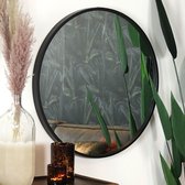 Design spiegel Ceto zwart Ø80 cm - Badkamerspiegel - Spiegel rond - Wandspiegel industrieel - Wandspiegel zwart