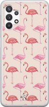 Samsung Galaxy A32 5G siliconen hoesje - Flamingo - Soft Case Telefoonhoesje - Roze - Print