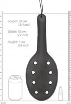 Saddle Leather Paddle With 8 Holes - Black - Bondage Toys - Paddles
