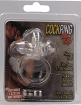 Vibrating Rabbit Cockring - Transparent - Cock Rings