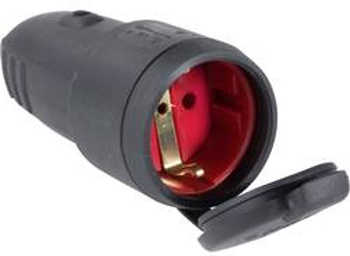 AS Schwabe 60415 Koppeling met randaarde Rubber 230 V Zwart IP44