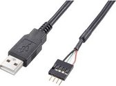 Akasa USB-kabel USB 2.0 Shrouded header 4-polig, USB-A stekker 40.00 cm Zwart Vergulde steekcontacten, UL gecertificeerd